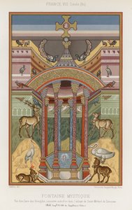 An 8th-century depiction of a mystical fountain by French School