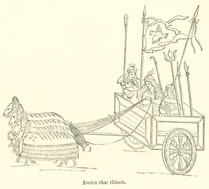 Ancient Chinese chariot by French School