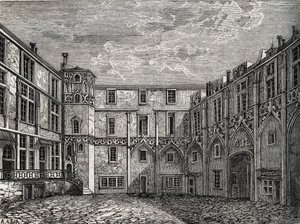 Ancien hotel de la Tromoille, rue des Bourdonnais, Paris (1st arr) - Engraving in 