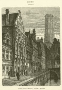Old houses in Mechelen by French School