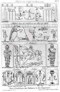 Ancient Egyptian and Persian religious and astronomical illustrations and symbols by French School