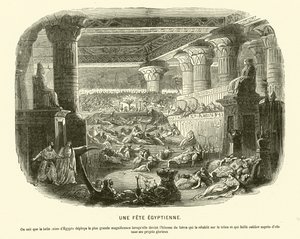 Ancient Egyptian feast during the reign of Cleopatra VII by French School