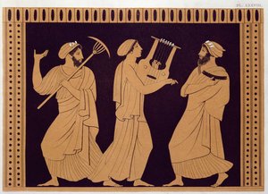 Ancient Greek Theatre Scene, After an Antique Vase by French School