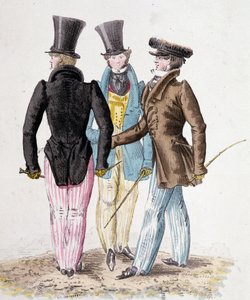 Anglomanians, men in suit - lithograph