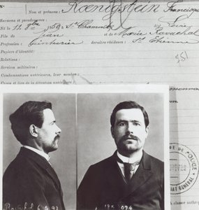 Anthropometric form of Francois Claudius Koenigstein, so-called Ravachol by French School