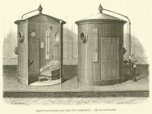 Pneumatic Apparatus for Compressed Air Baths (engraving) by French School