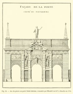 Stone Arch or Saint-Antoine Gate, Remodeled by Blondel in 1672, Demolished in 1788 by French School