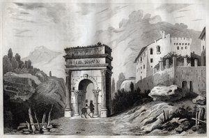 Arch of Augustus (Susa) - Engraving from “Italy Picturesque - Historical and Descriptive Painting of Italy” by M. de Norvins, Ch. Nodier 1834-1836 by French School