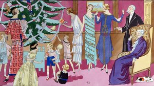 Around the Christmas Tree, fashion plate from Art Gout Beaute magazine, December 1923 by French School