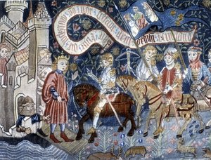 Arrival of Joan of Arc at Chinon Castle 6 March 1428 by French School