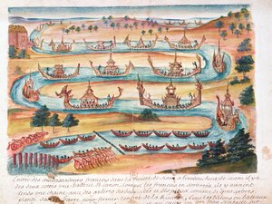 Arrival of the French Ambassadors to Siam, from an account of the Jesuits in Siam, 1688
