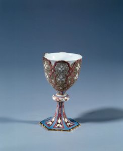 Art France: Mug on movable stand cut forming a display stand. Hard porcelain
