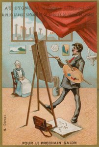 Artist painting a seated woman by French School