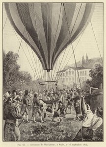 Ascent of Gay-Lussac in Paris, September 16, 1804 by French School