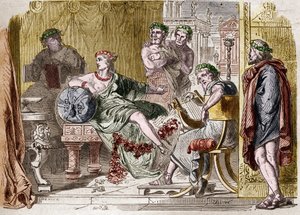 Aspasia of Miletus, the Greek Courtesan of the 5th century BC. Engraving by French School