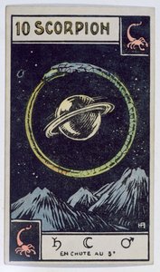 Astrological tarot card depicting Scorpio