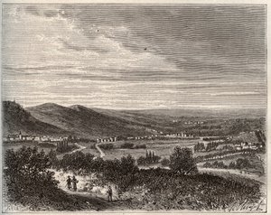 Ay and the mountain of Reims - department of the Marne - engraving in La France illustree: geography, history, statistical administration by V.A. Malt-Brown. 1884