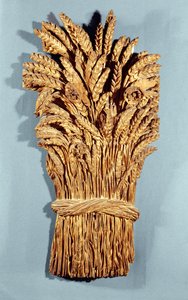 Bakers sign with ears of wheat and flowers of the field