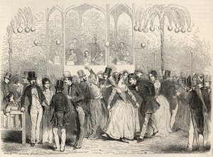 Bal Mabille (Dance and Pleasure Establishment, Avenue Montaigne, Paris) Engraving in 