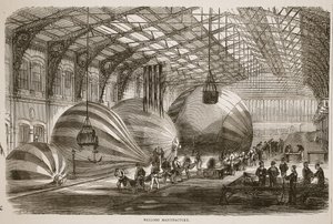 Balloon Manufactory, illustration from Cassells History of the War between France and Germany, 1870-1871 by French School