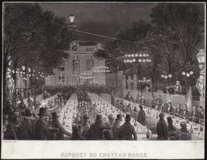Banquet at the Chateau Rouge by French School