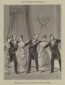 Banquet in a mixed sex lodge by French School