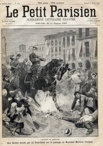 Barcelona bombing: bomb launched by an anarchist on the passage of the Marechal Arsenio Martinez Campos Anton by French School