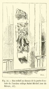 Bas-relief above the Entrance Door of the Former College Saint-Michel, Rue de Bievre, 12 by French School