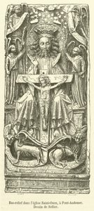 Bas-relief in the Church of Saint-Ouen, Pont-Audemer (engraving) by French School