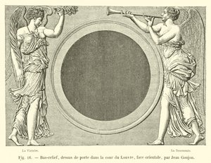 Bas-relief, door top in the courtyard of the Louvre, eastern face, by Jean Goujon by French School