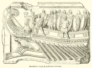 Bas-relief of the Temple of Fortune at Preneste (engraving) by French School