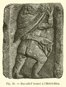 Bas-relief found at Hotel-Dieu