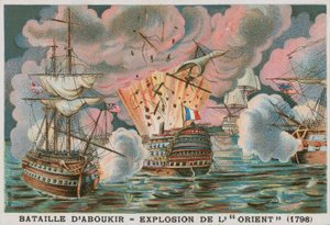 Battle of Aboukir Bay, 1798 by French School