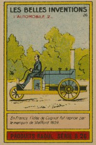 Beautiful inventions card, automobile by French School