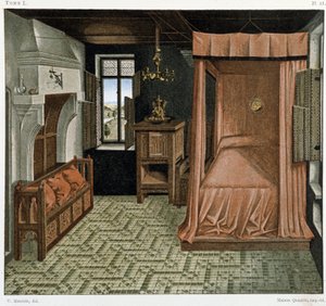 Bedroom in the 15th century by French School