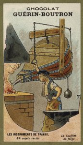 Bellows in a Forge by French School