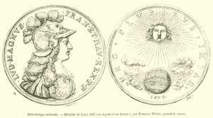National Library, Medal of Louis XIV, in Silver and Bronze (engraving) by French School