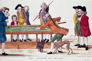 Billiards Players (engraving) by French School