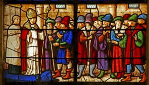 Bishop Mamert of Vienne with a Group of People by French School
