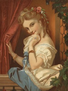 Blonde girl, with seductive smile