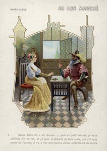 Bluebeard forbids his wife to enter his room by French School