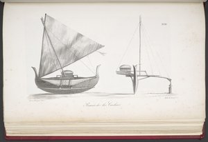 Boat from the Caroline Islands, from Voyage pittoresque autour du monde, avec des portraits de sauvages d