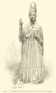 Boniface VIII, Bronze Statue, Civic Museum, Bologna by French School