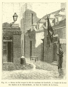 Marker Where the Head of Madame de Lamballe Was Cut Off, at the Corner of Rue des Ballets and Roi-de-Sicile, Opposite the Entrance of La Force by French School