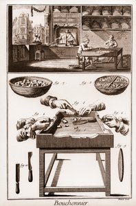 Bouchonnier, Manufacture of Cork Stoppers - The Great Encyclopedie, ou Dictionnaire Raisonne des Sciences, des Arts et des Metiers by Denis Diderot and Jean d