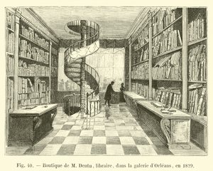 Shop of Mr. Dentu, bookseller, in the Gallery of Orleans, in 1829