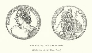 Bronze portrait medal of Donato Bramante by Caradosso, c1506 by French School