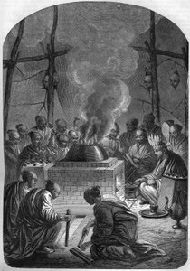 Buddhism: Incineration of a Tibetan lama in the Kalmouk people, Russia by French School