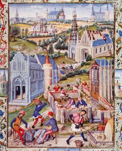 Building Sites in Saint Denis for the Construction of 12 Churches (Miniature from 