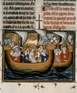 Louis IX departing for the 7th Crusade (1248-54) by French School